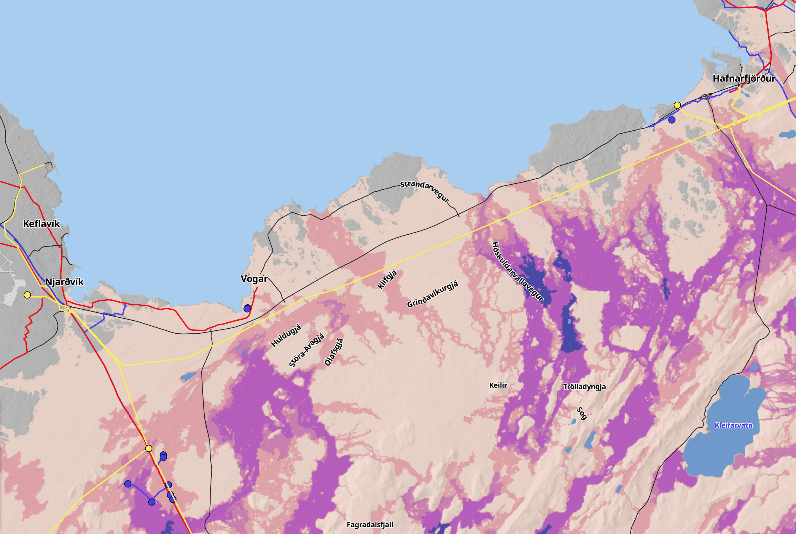 Skýringar á kortum og fyrirvarar